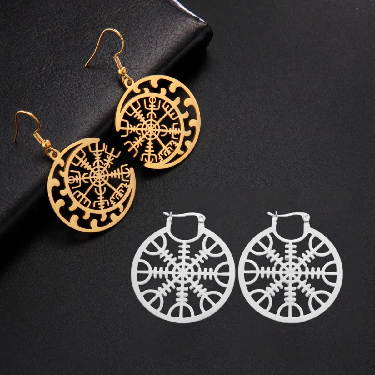 Likgreat Nordic Vegvisir Compass Earrings — Swuffy