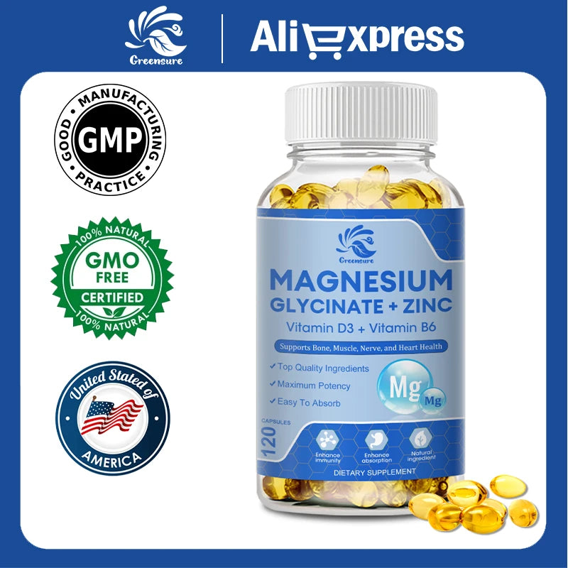 Magnesium Glycinate Capsules Relax Sleep — Swuffy