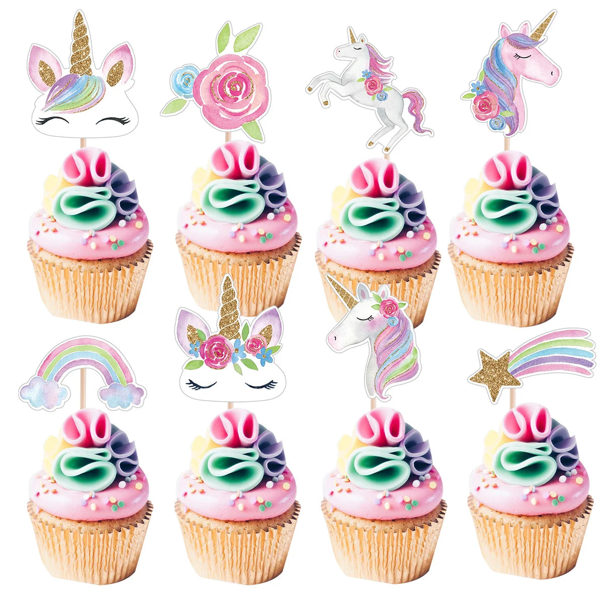 Unicorn Rainbow Cupcake Toppers — Swuffy