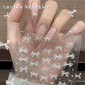 Sheet White Lace Bow Nail — Swuffy