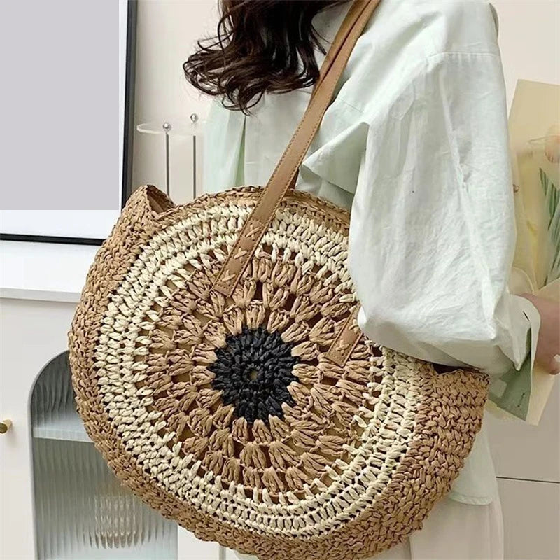 Straw Crochet Round Shoulder Bag — Swuffy