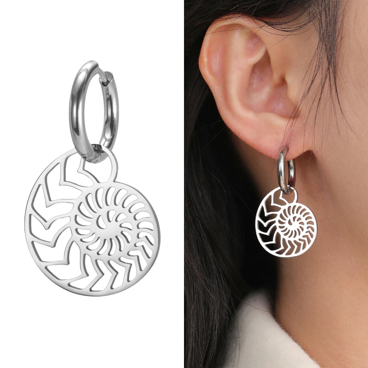 Likgreat Fibonacci Spiral Hoop Earrings — Swuffy