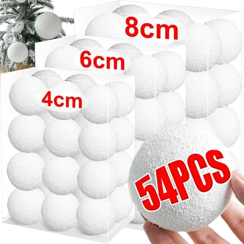 White Foam Christmas Balls Xmas — Swuffy