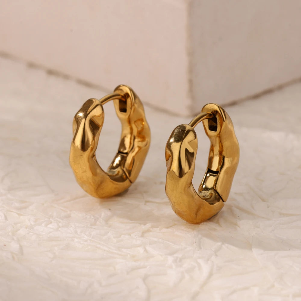 Stainless Steel Pendientes Earrings Gold — Swuffy