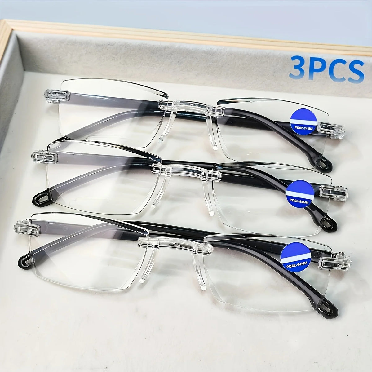 Stylish Rimless Reading Glasses Blue — Swuffy