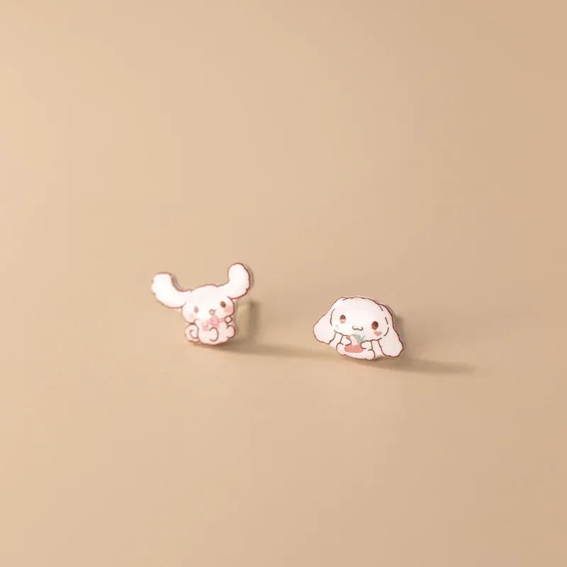 Sterling Silver Asymmetrical Puppy Stud — Swuffy