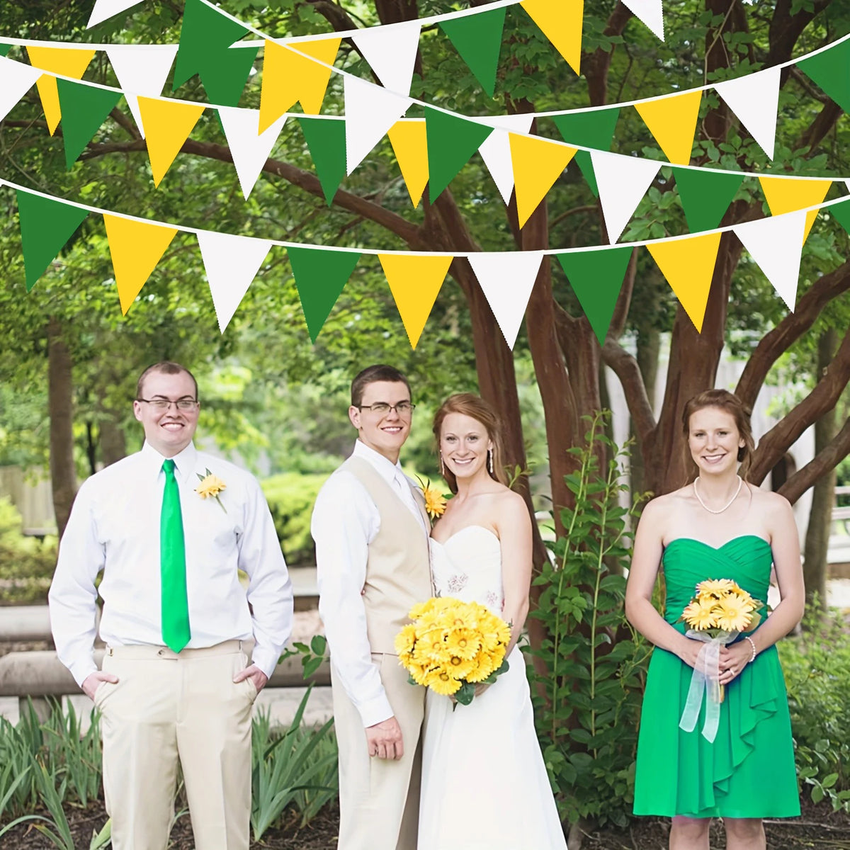 Green White Yellow Plastic Flag — Swuffy