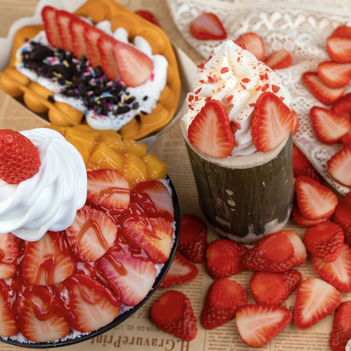 Artificial Strawberry Slices Pvc Strawberry — Swuffy