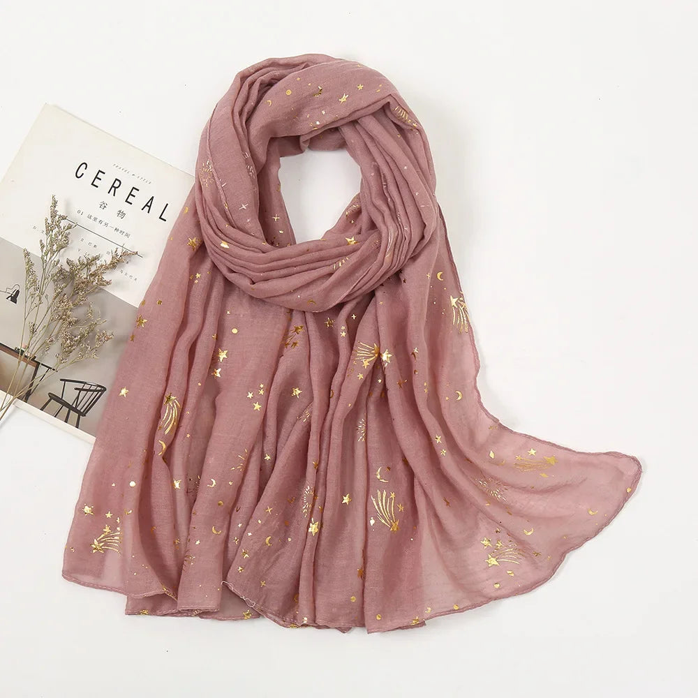 Tr Cotton Meteor Stamped Scarf — Swuffy