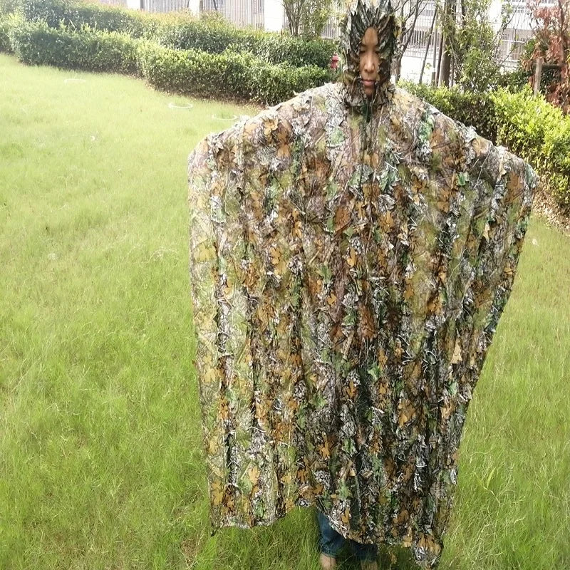 Lifelike Leaves Camouflage Poncho Cloak — Swuffy