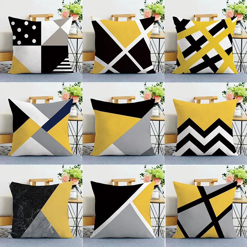 Geometric Decorative Throw Pillowcase — Swuffy