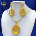 Dubai Gold Droplet Necklace Earrings — Swuffy