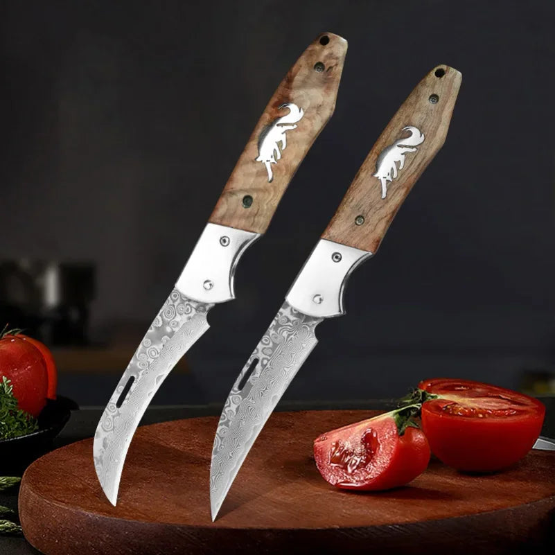 Damascus Steel Kitchen Knive Folding — Swuffy