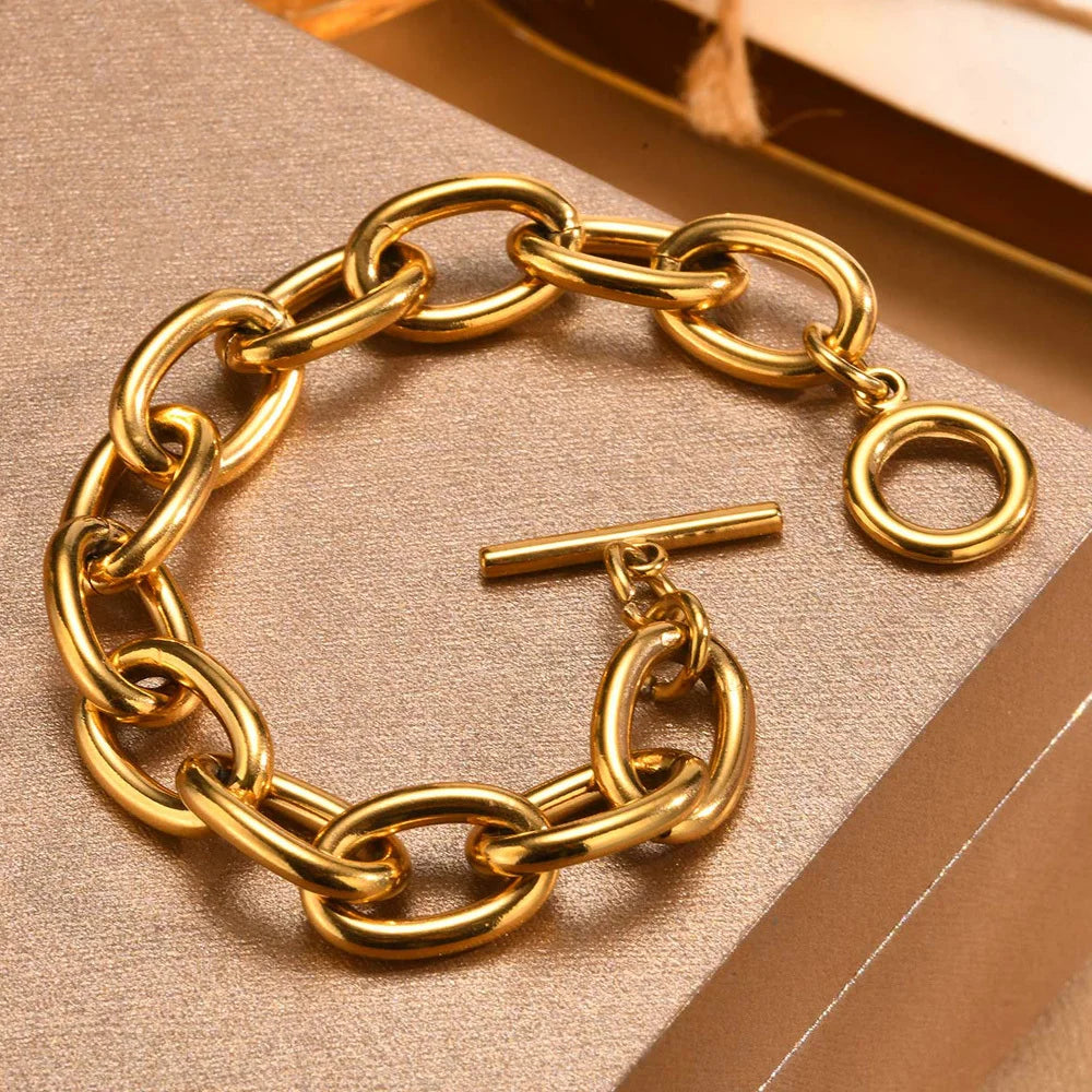 Chunky Bold Toggle Bracelets Stainless — Swuffy