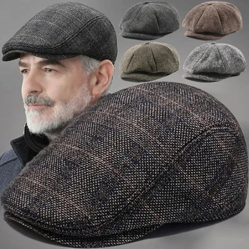 Nuvora Men Retro Beret British Hats Wool Blend — Nuvora