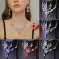 Blue Elegant Waterdrop Rhinestone Jewelry — Swuffy