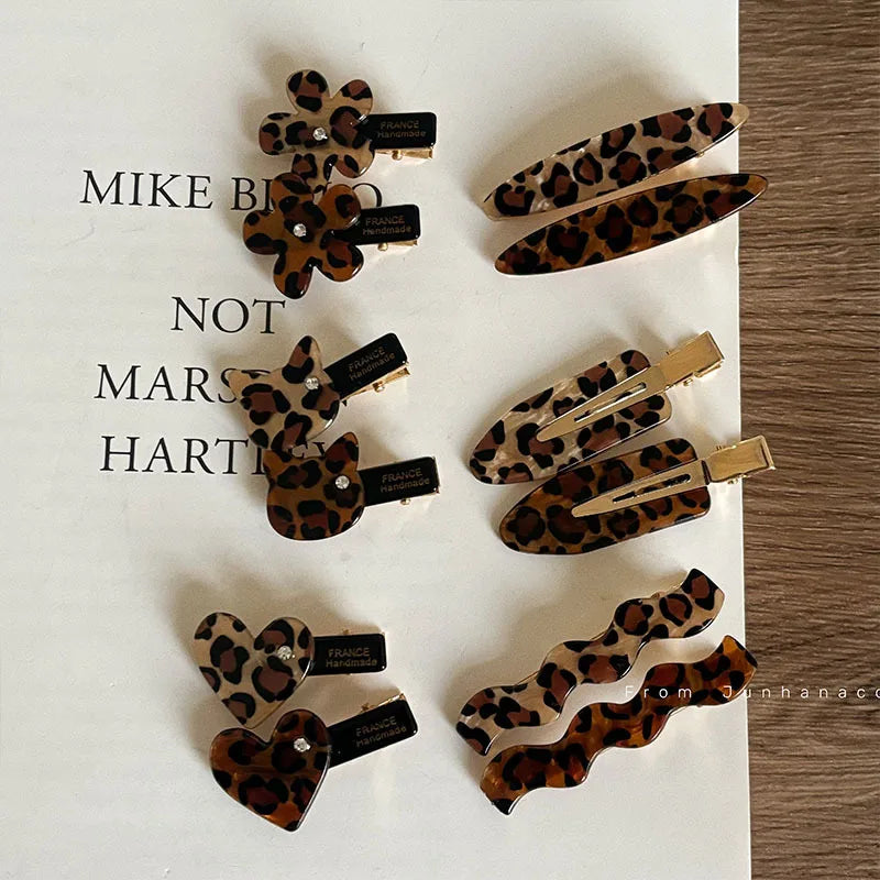 Retro Leopard Print Hairclip Flower — Swuffy