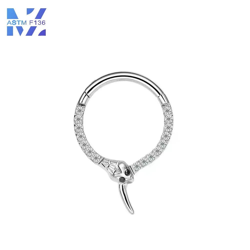 Titanium Snake Nose Stud Zirconia — Swuffy