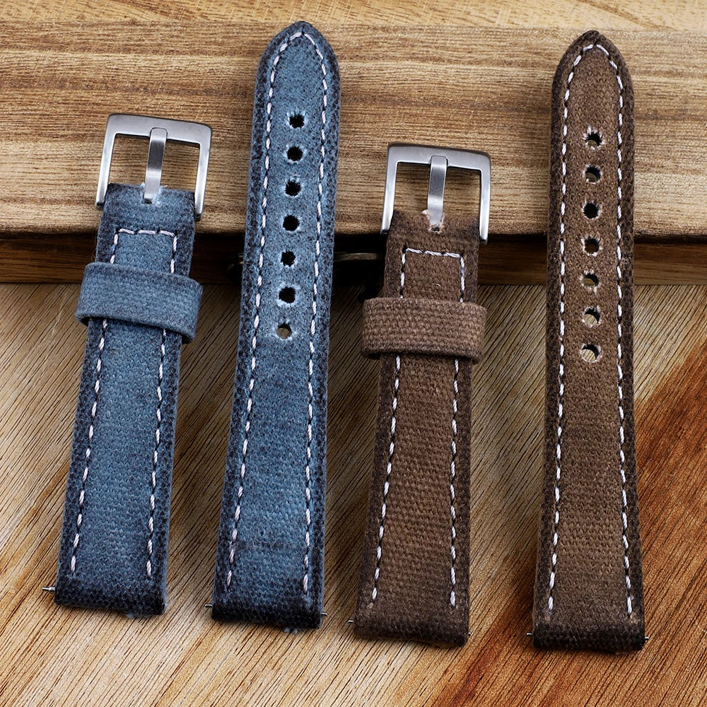 Retro Waxed Canvas Watch Band — Swuffy