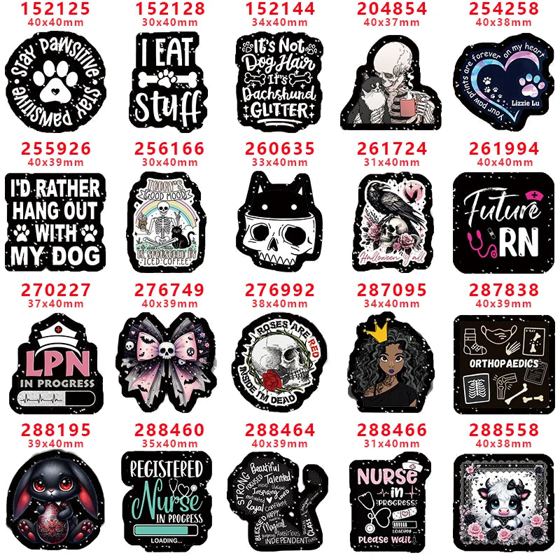Black Glitter Acrylic Charms Halloween — Swuffy
