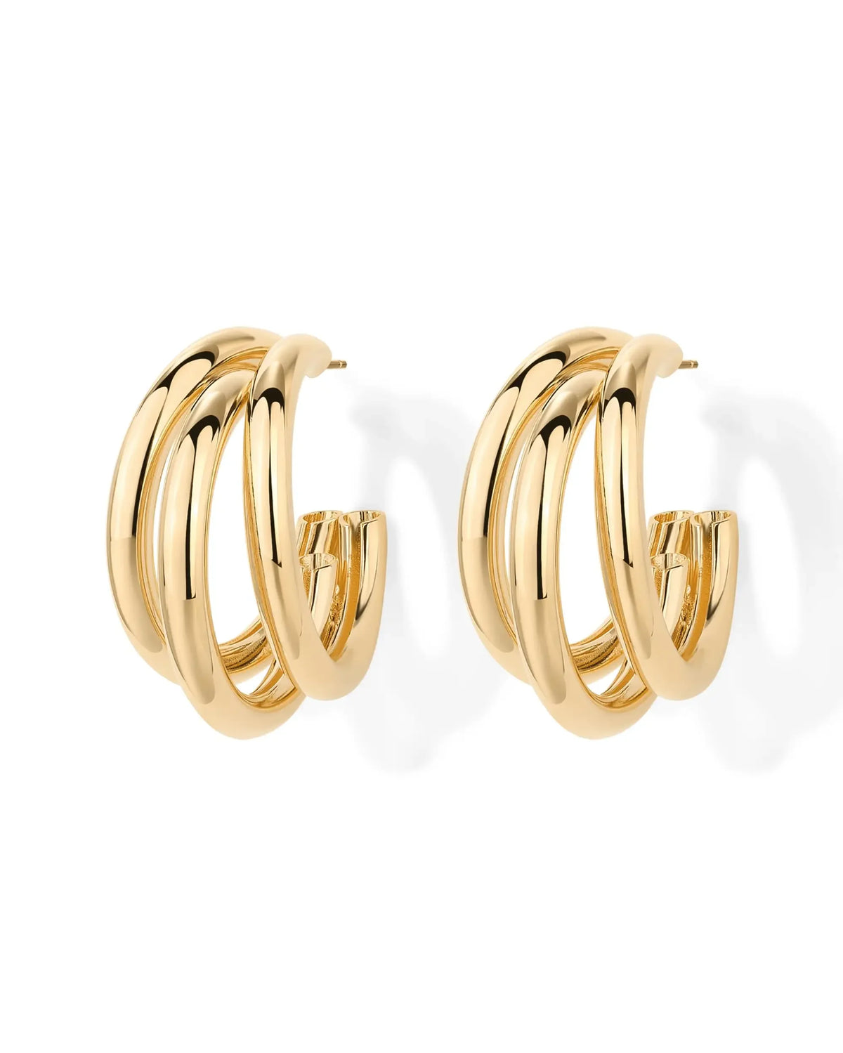 Gold Plated Chunky Hoop Earrings — Swuffy