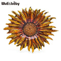 Wuli&baby Enamel Brown Sunflower Brooch — Swuffy