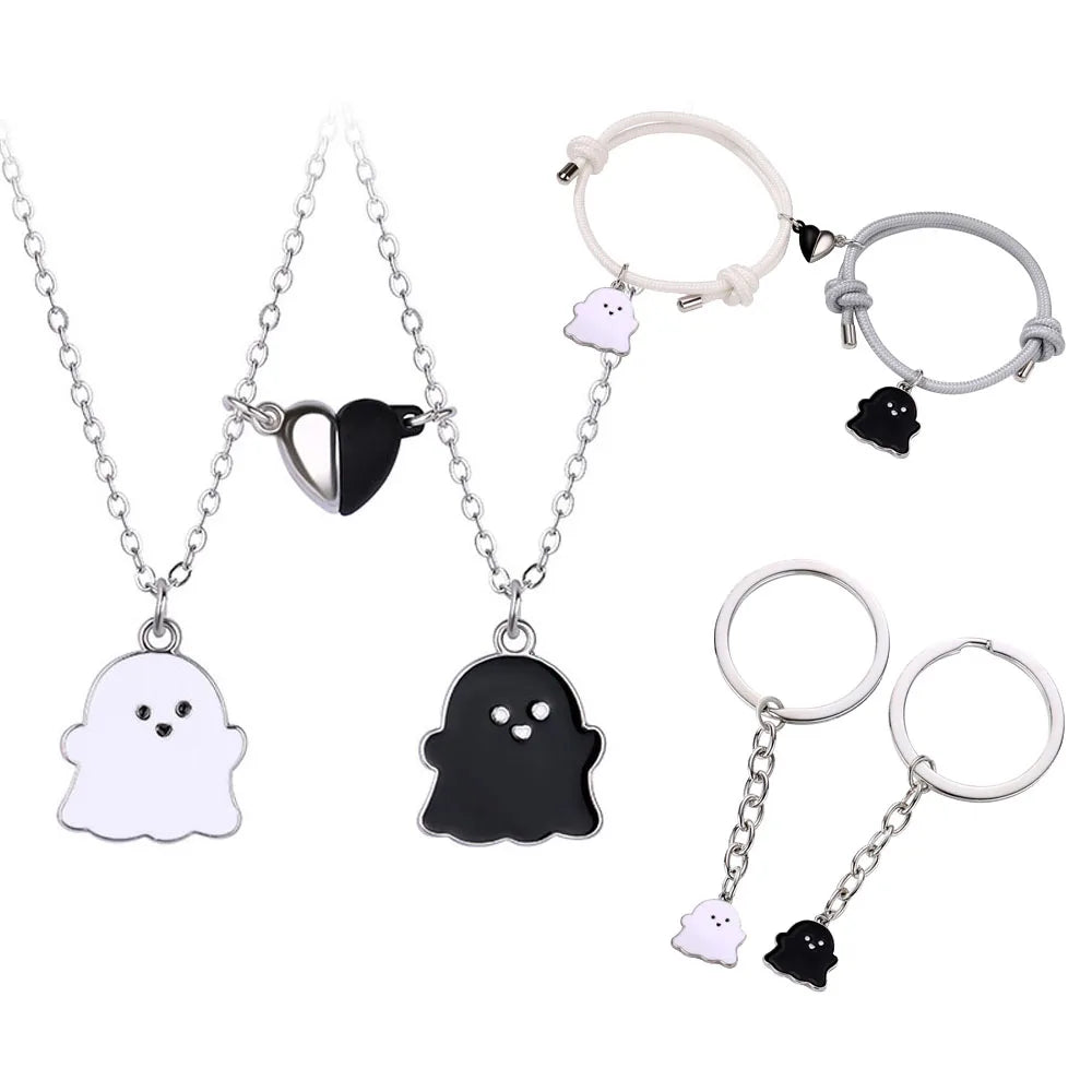 Black White Ghost Friend Necklace — Swuffy