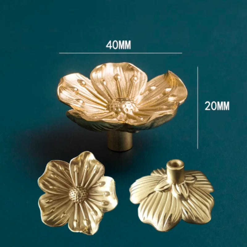 Brass Handle Drawer Flower Knobs — Swuffy