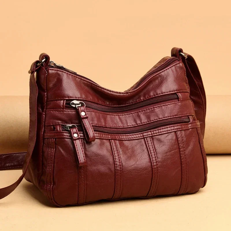 Soft Leather Crossbody Bag Casual — Swuffy