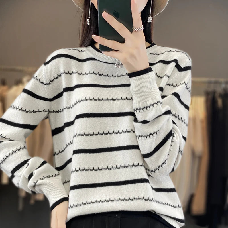 Spring Pullover Sweater Striped Two — Swuffy