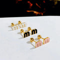 Stainless Steel Letter Stud Earrings — Swuffy