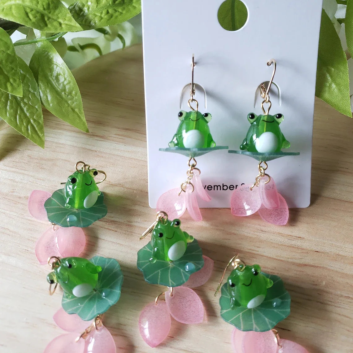 Frog On Lily Pad Earrings — Swuffy
