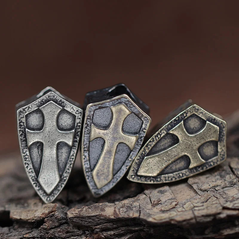 Cross Shield Brass Knife Beads — Swuffy