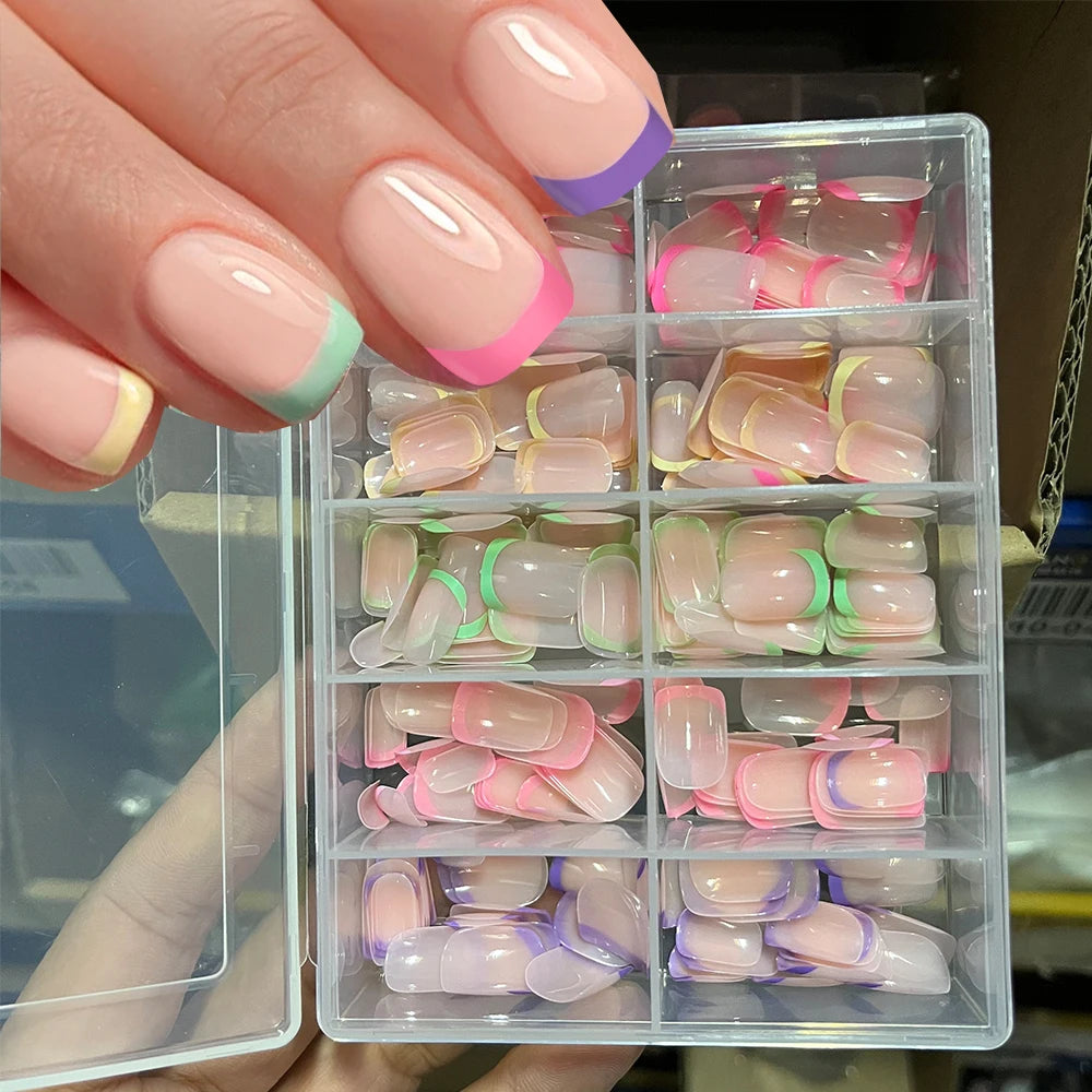 French Short Square False Nails — Swuffy