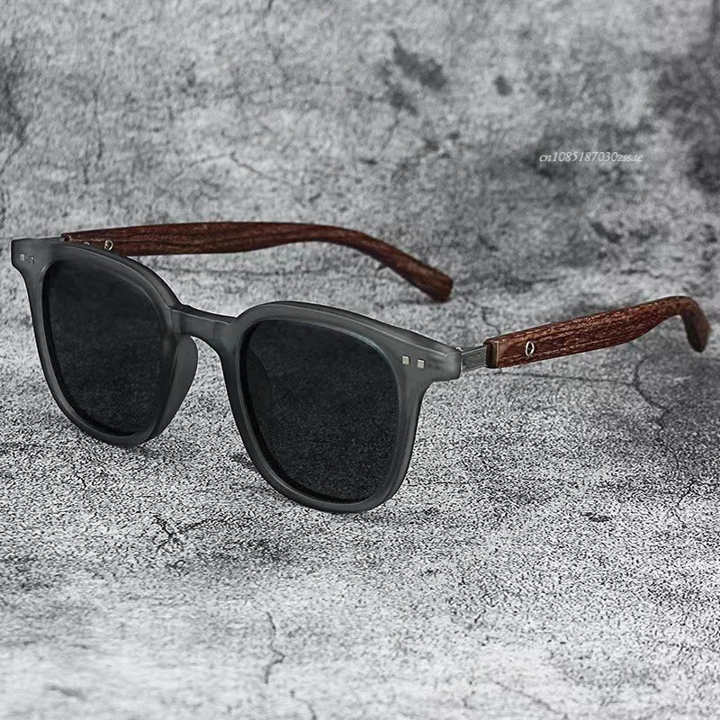 Trendy Retro Wood Grain Sunglasses — Swuffy