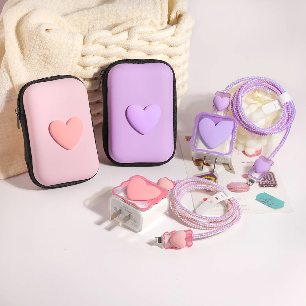 3D Heart Charging Cable Protectors (6-Pack) — Swuffy