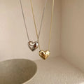 Solid Electroplating Heart Pendant Necklace — Swuffy