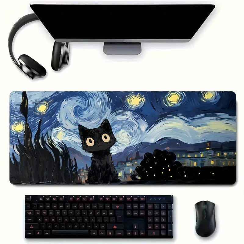 Starry Night Mouse Pad Black — Swuffy