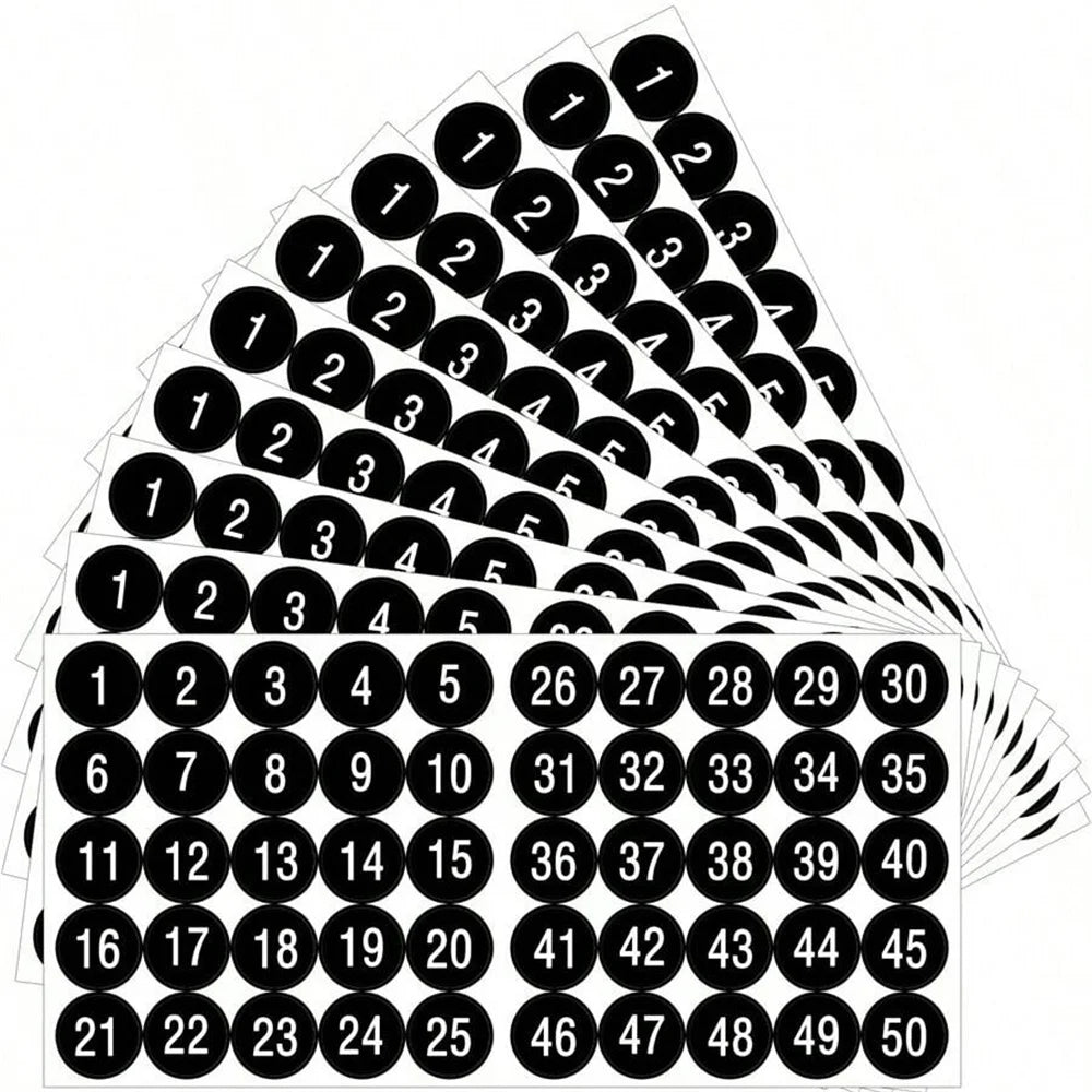 Sheets Number Stickers Vinyl Consecutive — Swuffy
