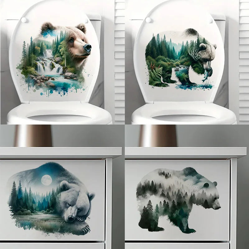 Powerful Grizzly Bear Self Adhesive — Swuffy