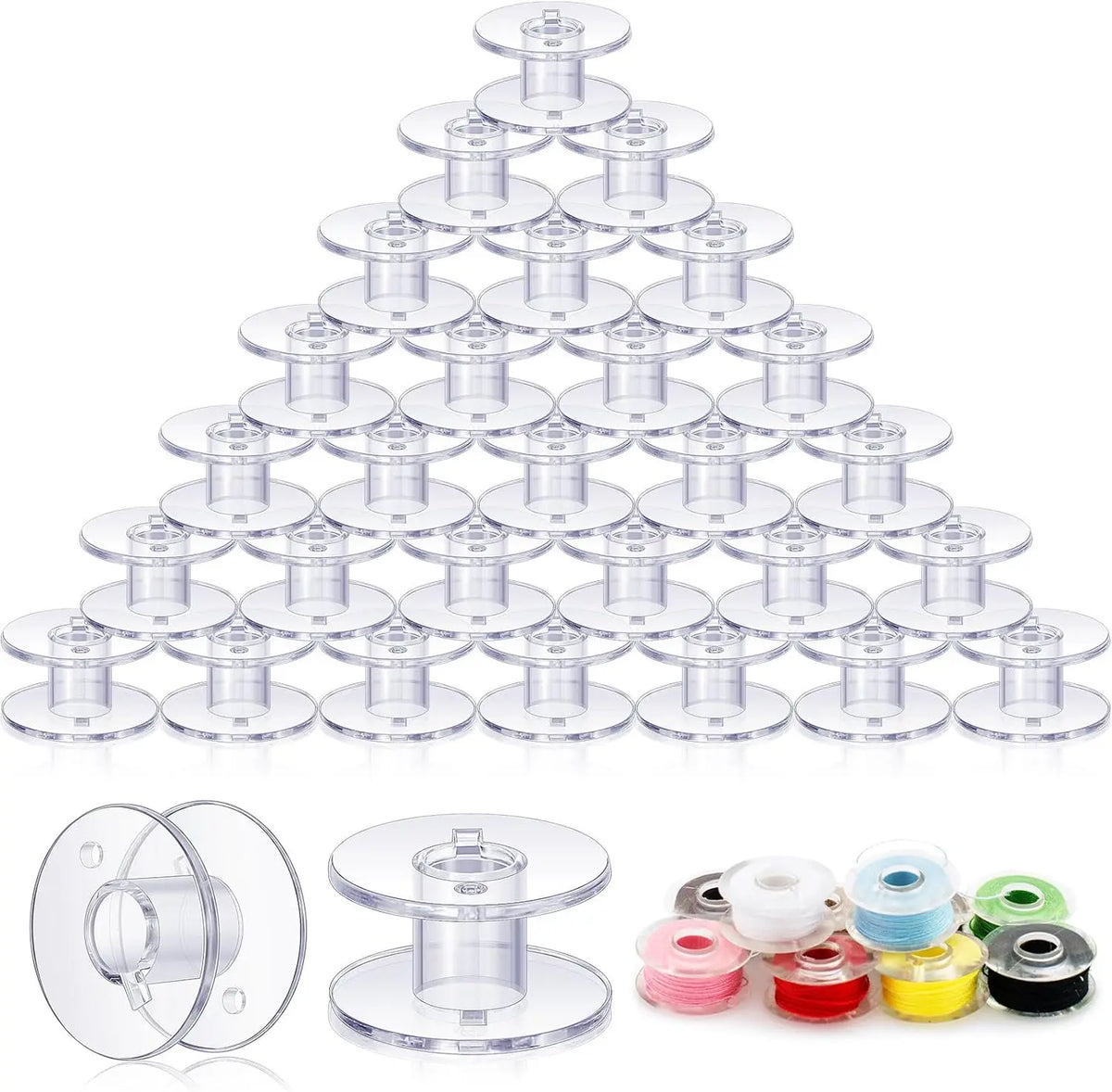 Nuvora Plastic Class 15 Bobbins Bulk Compatible Sewing — Nuvora