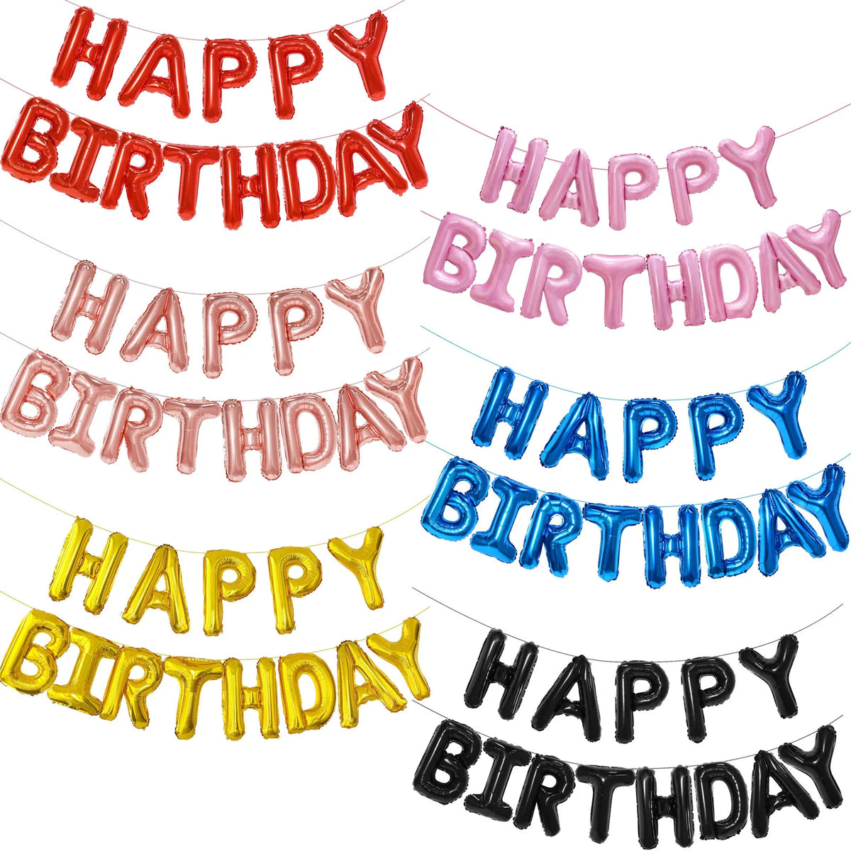 Gold Blue Happy Birthday Balloon — Swuffy