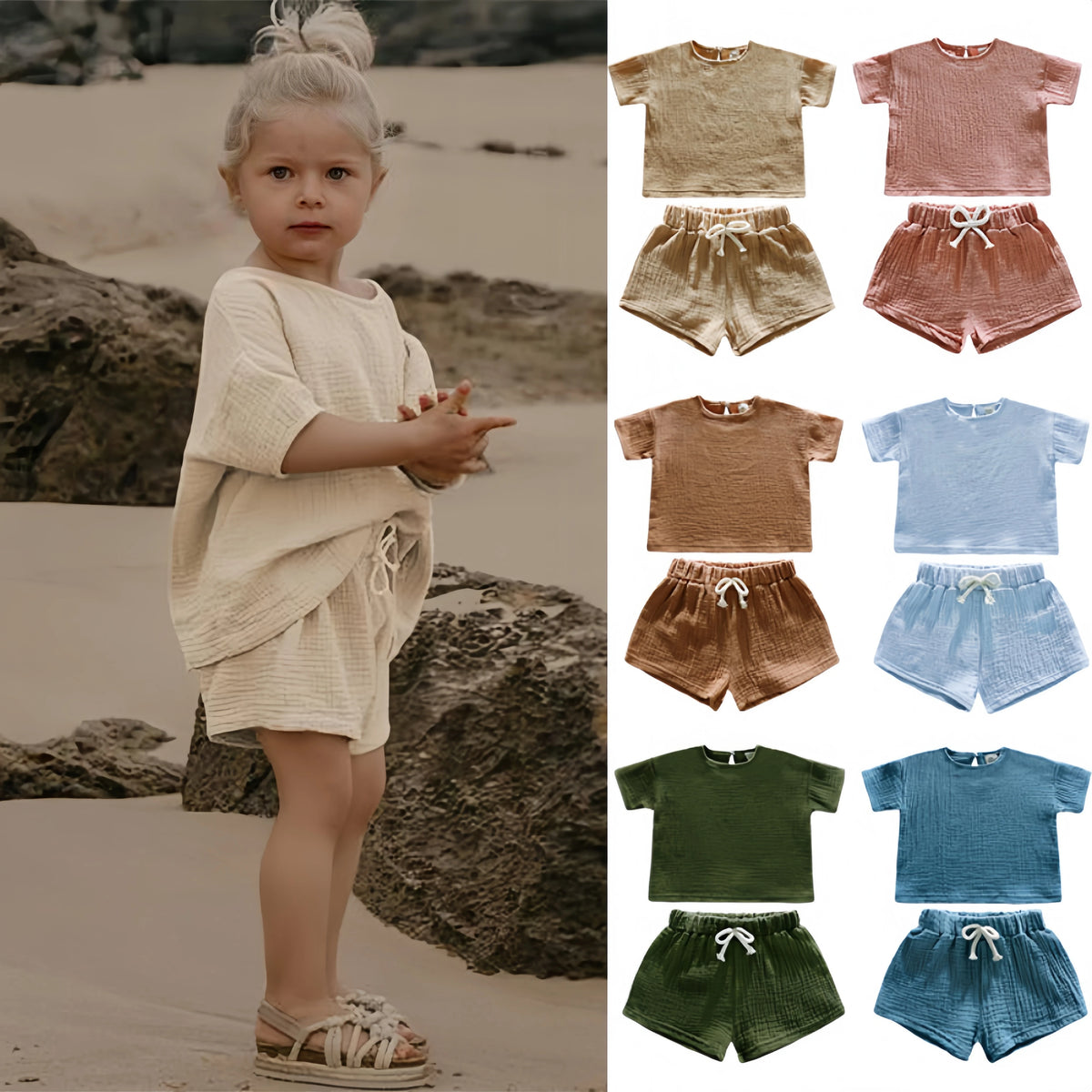Summer Simple Kids Clothes Sets — Swuffy