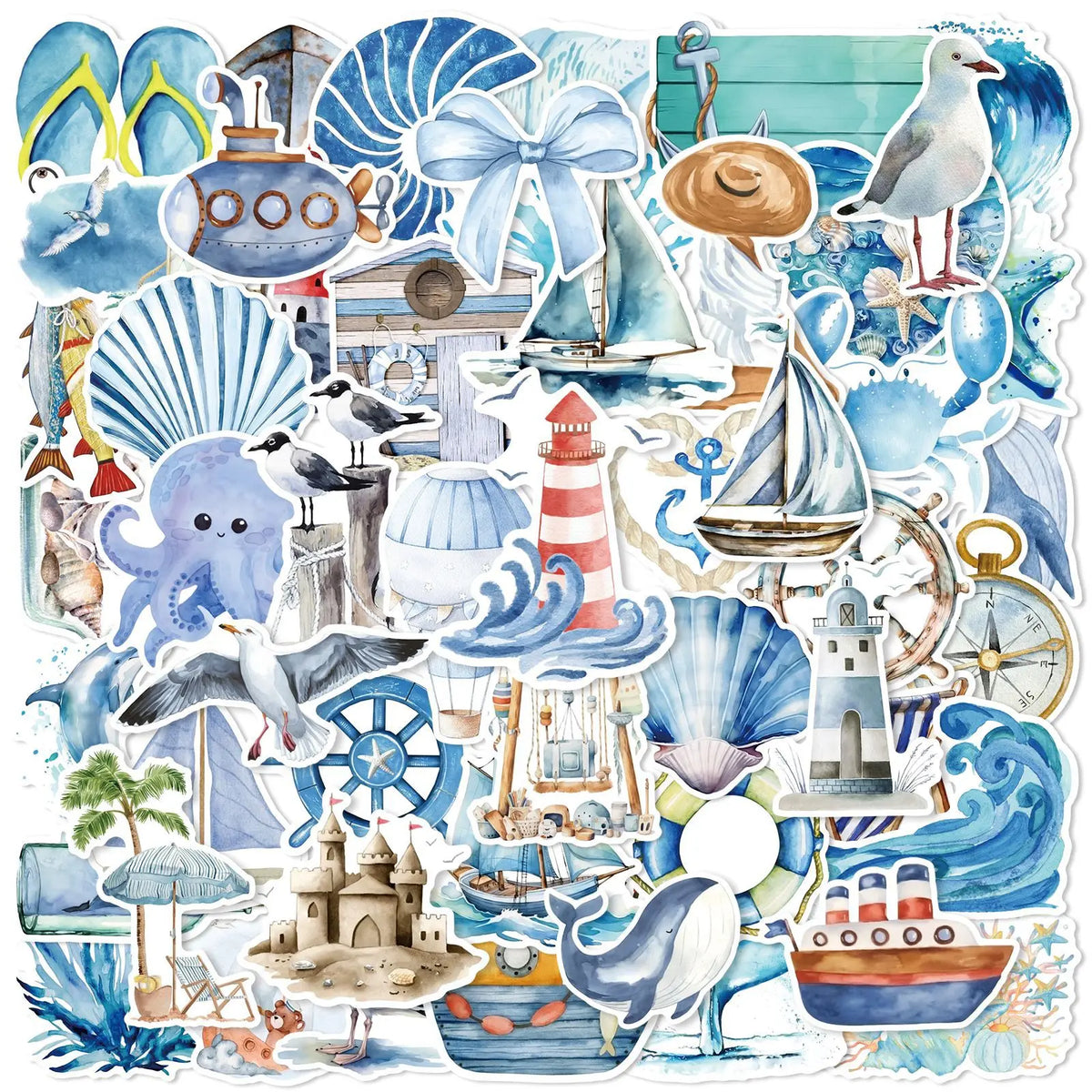 Aesthetic Blue Ocean Life Stickers — Swuffy