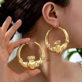 Vintage Gold Heart Hoop Earrings — Swuffy