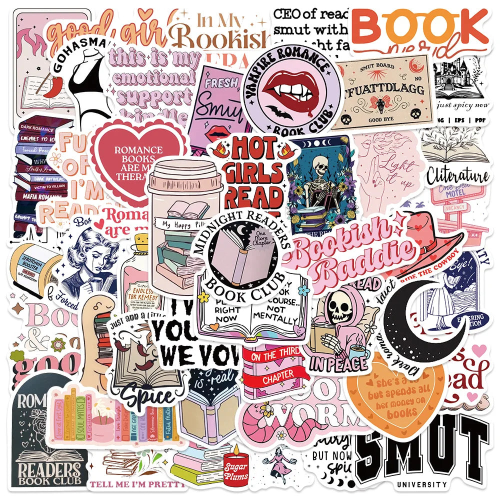 Bookish Stickers Smutty Book Reading — Swuffy