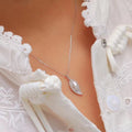 Huitan Bright Zirconia Leaf Pendant — Swuffy
