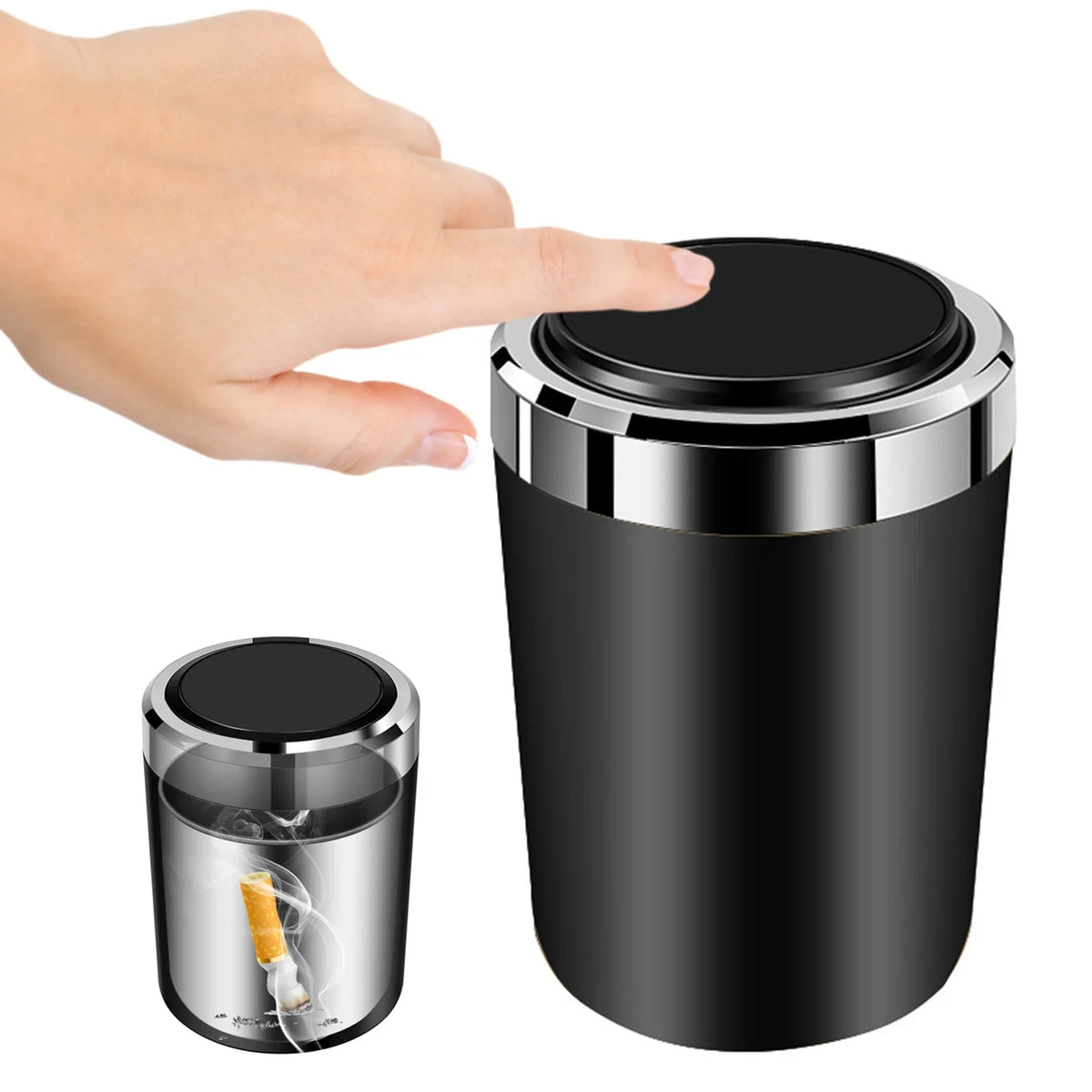 Car Ashtray LED Stainless Steel — Swuffy