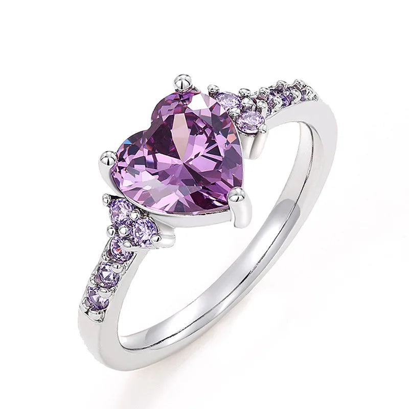 Cubic Zirconia Ring Charming Heart — Swuffy