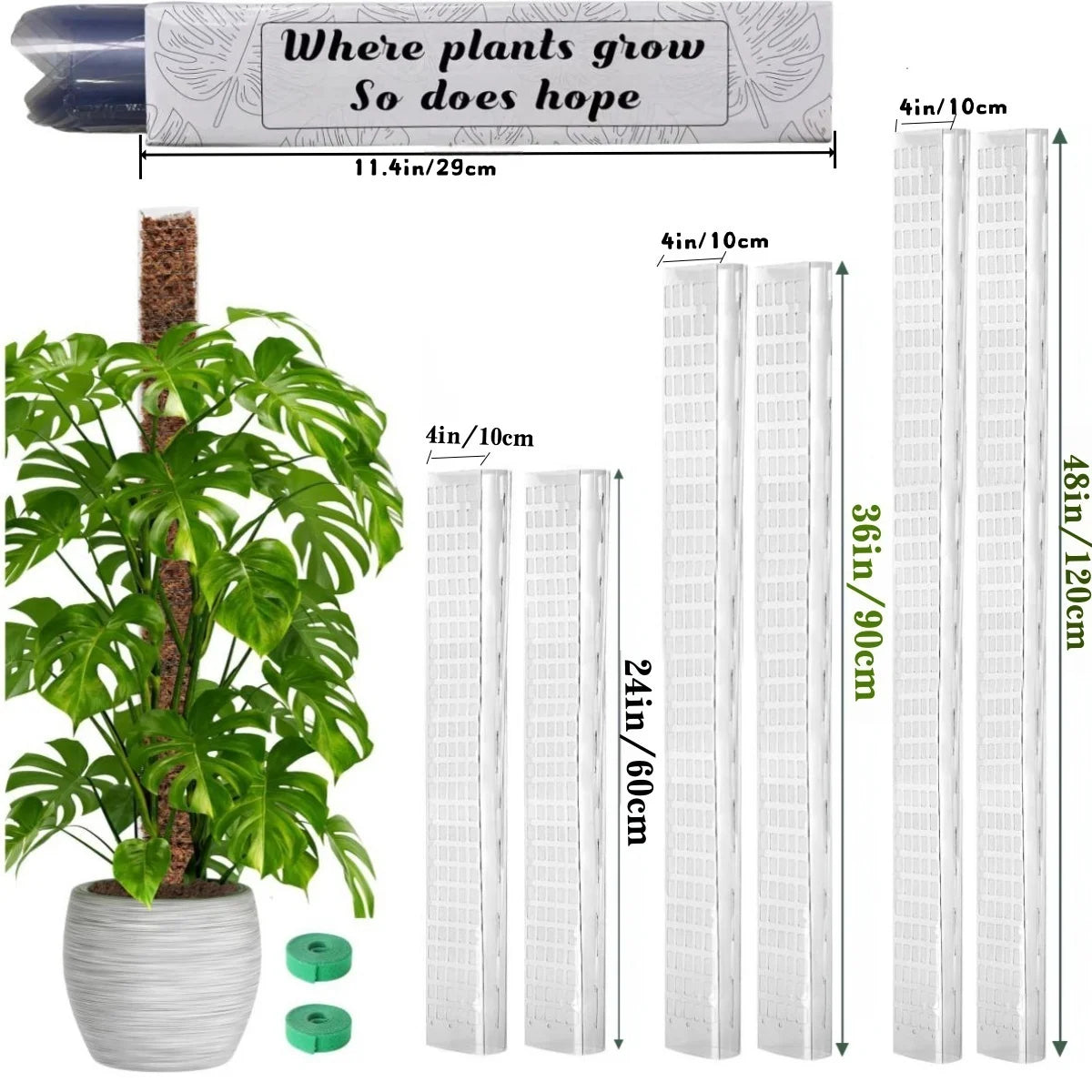 Plastic Moss Pole Plants Monstera — Swuffy